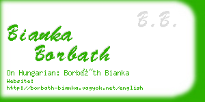 bianka borbath business card